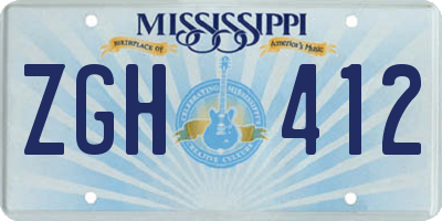 MS license plate ZGH412