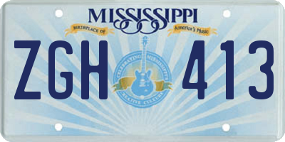 MS license plate ZGH413