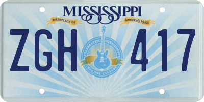 MS license plate ZGH417
