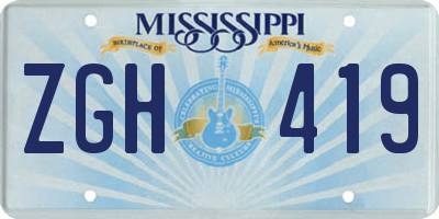 MS license plate ZGH419
