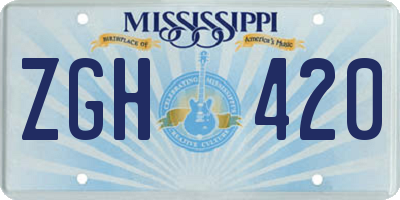 MS license plate ZGH420