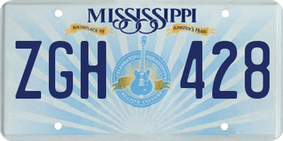 MS license plate ZGH428