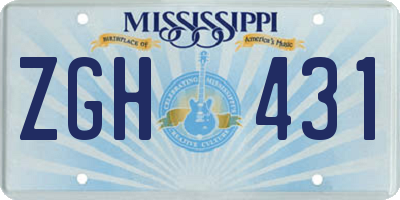 MS license plate ZGH431