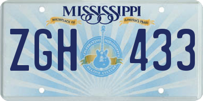 MS license plate ZGH433