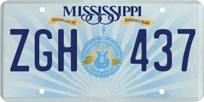 MS license plate ZGH437