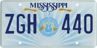 MS license plate ZGH440