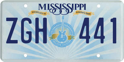 MS license plate ZGH441