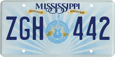 MS license plate ZGH442