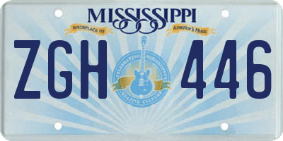 MS license plate ZGH446