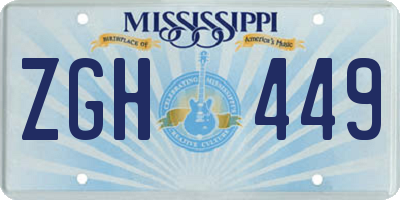 MS license plate ZGH449