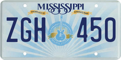 MS license plate ZGH450
