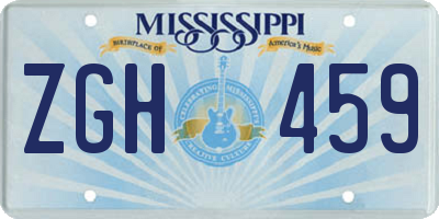 MS license plate ZGH459