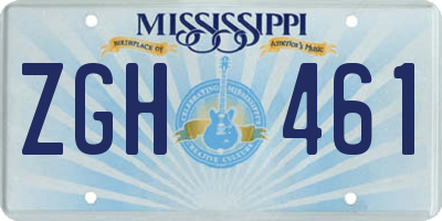 MS license plate ZGH461