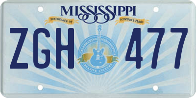 MS license plate ZGH477