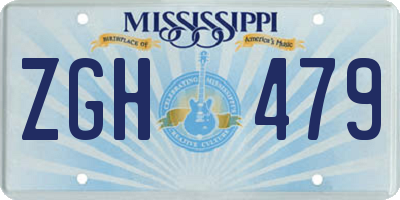 MS license plate ZGH479