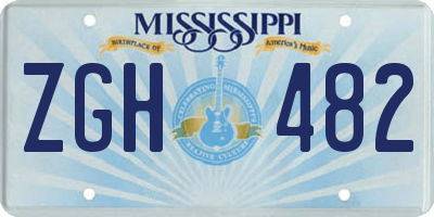 MS license plate ZGH482