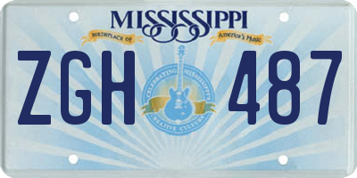 MS license plate ZGH487