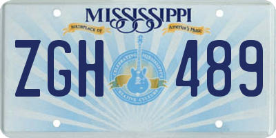 MS license plate ZGH489