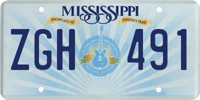 MS license plate ZGH491