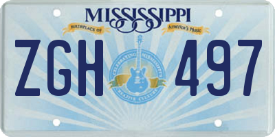 MS license plate ZGH497