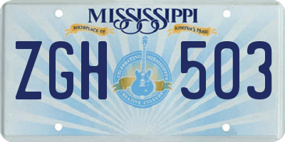 MS license plate ZGH503