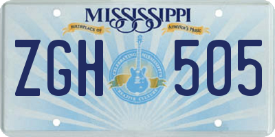 MS license plate ZGH505