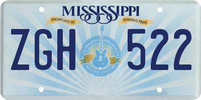 MS license plate ZGH522