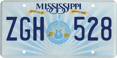 MS license plate ZGH528