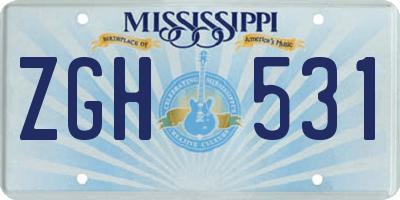 MS license plate ZGH531