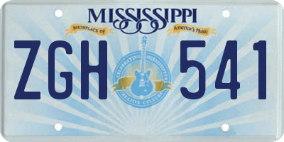 MS license plate ZGH541