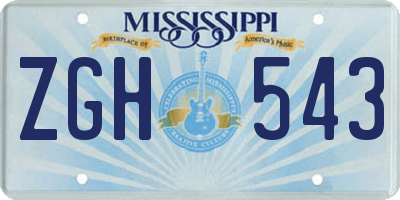 MS license plate ZGH543