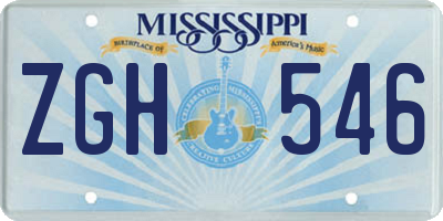 MS license plate ZGH546