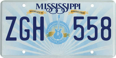 MS license plate ZGH558