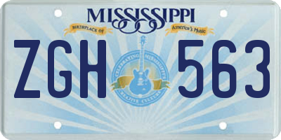 MS license plate ZGH563