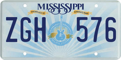 MS license plate ZGH576