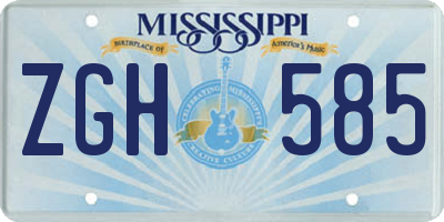 MS license plate ZGH585