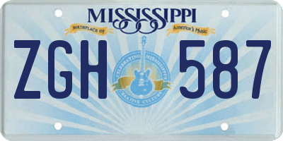 MS license plate ZGH587
