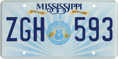 MS license plate ZGH593