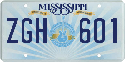 MS license plate ZGH601