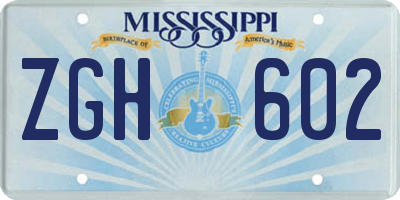 MS license plate ZGH602