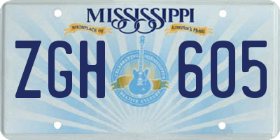 MS license plate ZGH605