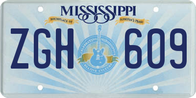 MS license plate ZGH609