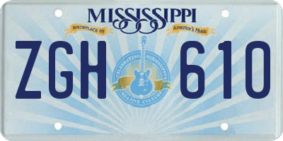 MS license plate ZGH610