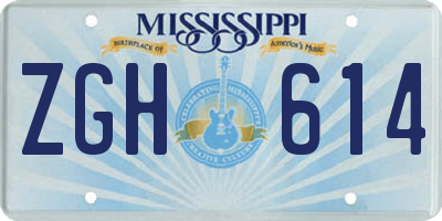 MS license plate ZGH614