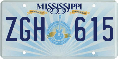 MS license plate ZGH615