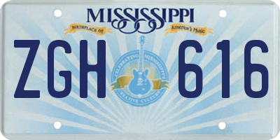 MS license plate ZGH616
