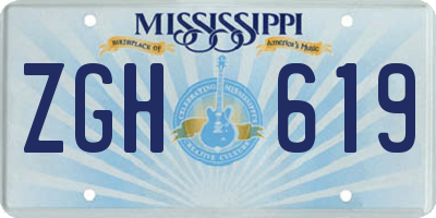 MS license plate ZGH619