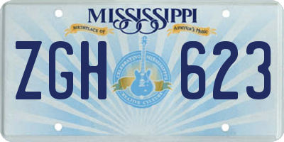 MS license plate ZGH623