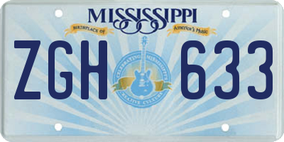MS license plate ZGH633