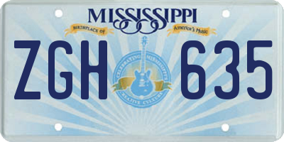 MS license plate ZGH635